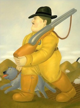 Fernando Botero Painting - El cazador 3 Fernando Botero